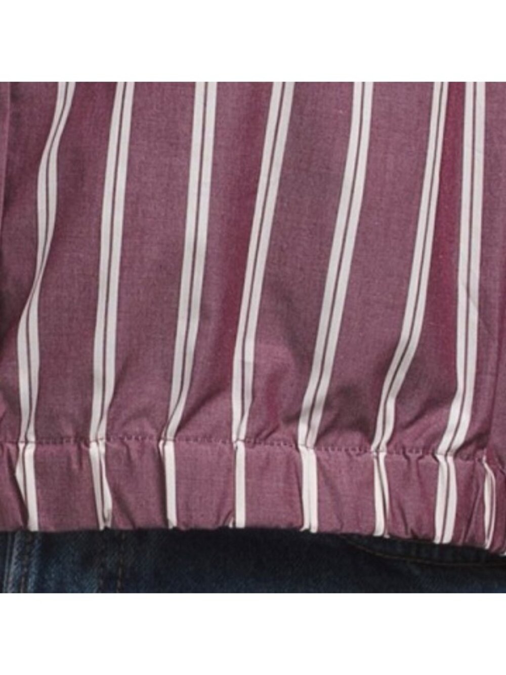 JANE & DELANCEY Cotton Wide Road Striped Cropped Long Sleeve Shirt - Picture 4 of 4